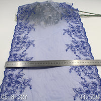 Purple Bilateral Silver Thread Antique Flower Elastic Embroidery Lace, Clothing Home Textiles Lace Accessories