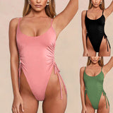 Swimwear New European and American Sexy Bikini Solid One Piece Bikini [OEM]