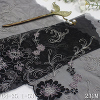 Multi-color unilateral retro flower mesh elastic embroidery 20cm clothing home textile lace accessories