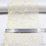 Light yellow mesh polyester thread morning glory embroidery lace, wholesale DIY accessories, curtain sofa cushion lace