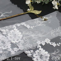 Multi-color unilateral retro flower mesh elastic embroidery 20cm clothing home textile lace accessories