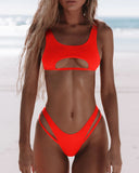 Popular Swimwear Multicolor European and American Sexy Bikini Solid Split Women's Swimwear Bikini [OEM]