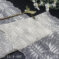 Full retro large flower mesh embroidery lace 21cm curtain sofa cushion lace accessories