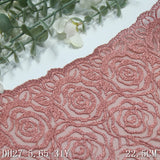 Pink full rose flower mesh embroidery 22cm clothing home textile lace lace accessories DIY