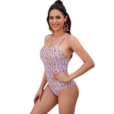 Triangle Bodysuit Open Back Swimwear Sexy Strap Leopard Print Women's Belly Covering Beach Swimwear [OEM]