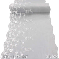 This white mesh polyester thread small floral embroidery lace, wholesale DIY accessories curtain sofa cushion lace