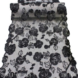 Black mesh polyester thread rose embroidery lace, wholesale accessories curtain underwear clothing decorative lace