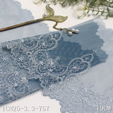 Two-color unilateral French pattern mesh embroidery 19cm curtain sofa cushion lace lace accessories DIY