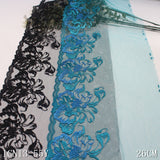 Unilateral national style large flower mesh embroidery lace 25cm curtain sofa cushion lace accessories