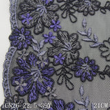 Black mesh yarn unilateral retro flower embroidery lace, clothing home textile 21cm lace lace accessories