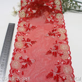 Red Bilateral Gold Silk Flower Mesh Embroidery 19cm Curtain Sofa Cushion Lace Lace Accessories DIY