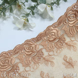 Apricot unilateral hollow rose chiffon embroidery lace, curtain sofa cushion lace lace accessories DIY