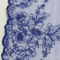 Purple Bilateral Silver Thread Antique Flower Elastic Embroidery Lace, Clothing Home Textiles Lace Accessories