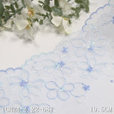 Light blue unilateral fresh flower mesh embroidery lace, clothing home textile lace accessories DIY