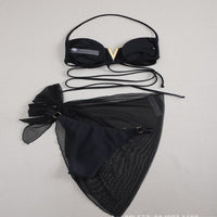 Europe and the United States swimsuit new split bikini three-piece suit ladies sexy backless skirt swimsuit [OEM]