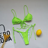 Cross border popular European and American swimwear bikini multi-color sexy split women's swimwear bikini wholesale [OEM]