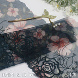 Multi-color printed mesh yarn unilateral rose embroidery lace 21cm clothing home textile lace accessories