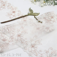 Single and double sides white antique flower mesh embroidery 21cm clothing home textile lace lace accessories DIY