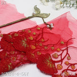 two-color unilateral antique gold thread flower embroidery lace, curtain sofa cushion lace lace accessories DIY