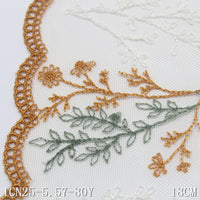 Antique unilateral multi-color flower mesh yarn embroidery lace 18cm lace accessories