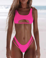 Popular Swimwear Multicolor European and American Sexy Bikini Solid Split Women's Swimwear Bikini [OEM]