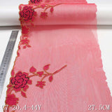 Red mesh polyester thread large flower embroidery lace, wholesale DIY accessories curtain accessories underwear lace