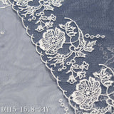 Dark blue polyester thread flower bilateral embroidery lace, accessories wholesale curtain sofa cushion clothing lace