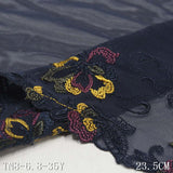 Blue and black polyester thread bullet colored flower embroidery lace, accessories wholesale curtain mother lace