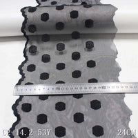 Black mesh spotted polyester thread embroidery lace, accessories wholesale curtains clothing accessories textile accessories