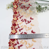 Two-color single-sided antique flower mesh embroidery lace, curtain 16cm lace lace accessories