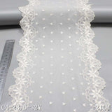 Beige medium elastic mesh polyester thread bilateral embroidery lace, wholesale DIY accessories curtain sofa cushion lace