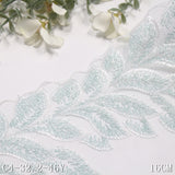 White unilateral antique silver silk leaf mesh embroidery, curtain sofa cushion lace lace accessories DIY