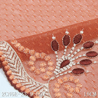 In stock, Tanglong orange lace mesh bottom polyester thread non-elastic knitted embroidery curtain lace accessories wholesale, sofa cushion