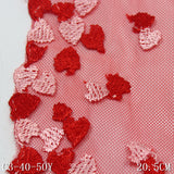 Red bilateral color matching small love mesh embroidery 20cm curtain sofa cushion lace accessories