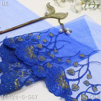 two-color unilateral antique gold thread flower embroidery lace, curtain sofa cushion lace lace accessories DIY