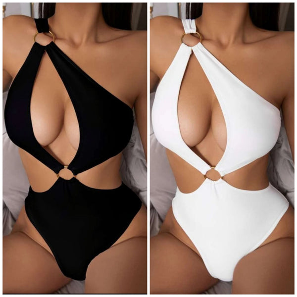 New bikini one-piece swimsuit women's European and American sexy fashion tight triangle bikini swimsuit [OEM]