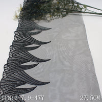 Black silver silk folded pattern mesh embroidery 15cm curtain sofa cushion lace lace accessories DIY