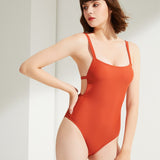 One piece swimsuit, solid color, sexy beach swimsuit, suspender, backless Wish Express [OEM]