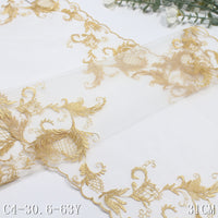 White mesh yarn bilateral antique flower embroidery lace, curtain sofa cushion lace lace accessories DIY