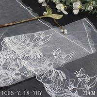 Multi-color mesh yarn unilateral retro flower embroidery lace, curtain sofa cushion lace lace accessories DIY