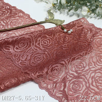 Pink full rose flower mesh embroidery 22cm clothing home textile lace lace accessories DIY