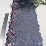 Dark blue unilateral retro flower mesh embroidery 20cm clothing home textile lace lace accessories DIY