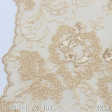 Apricot unilateral exquisite antique flower mesh embroidery 22cm clothing home textile lace accessories