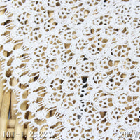 Manufacturer spot polyester light water-soluble embroidery white full-width spiral pattern dot embroidery furniture decorative edge textile lace