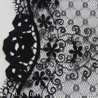 Black warp knitted mesh unilateral French water-soluble embroidery lace, curtain sofa cushion lace accessories