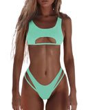 Popular Swimwear Multicolor European and American Sexy Bikini Solid Split Women's Swimwear Bikini [OEM]