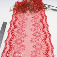 Red bilateral antique flower mesh embroidery 25cm curtain sofa cushion lace lace accessories DIY