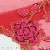 Red mesh polyester thread large flower embroidery lace, wholesale DIY accessories curtain accessories underwear lace