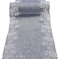 Dark blue polyester thread flower bilateral embroidery lace, accessories wholesale curtain sofa cushion clothing lace