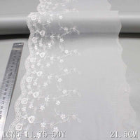 This white mesh polyester thread small floral embroidery lace, wholesale DIY accessories curtain sofa cushion lace